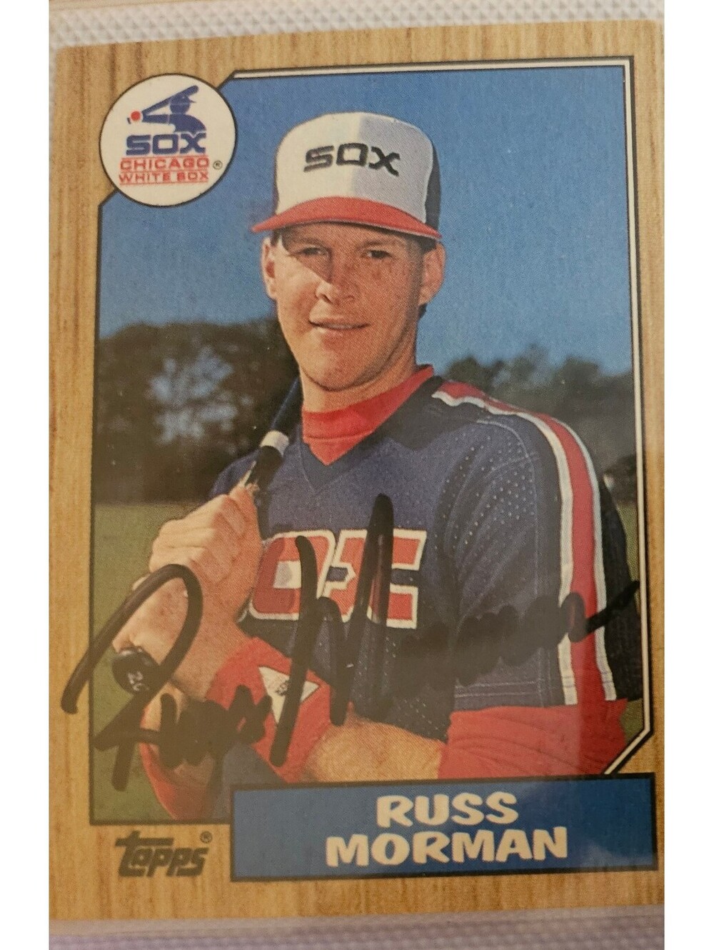 RUSS MORMAN hand Signed 1987 Topps Card autograph WHITE SOX